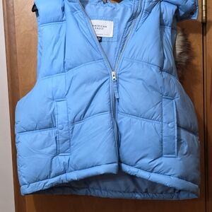 American Eagle Outfitters Sky Blue Puffer Vest